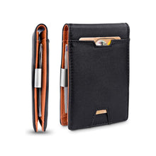 Load image into Gallery viewer, Men&#39;s Genuine Leather Carbon Fiber Wallet With Multiple Card Slots
