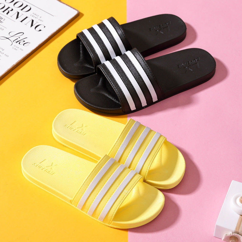 White Stripes Slippers For Women And Men Bathroom Slippers Home Shoes - WAlMYe #