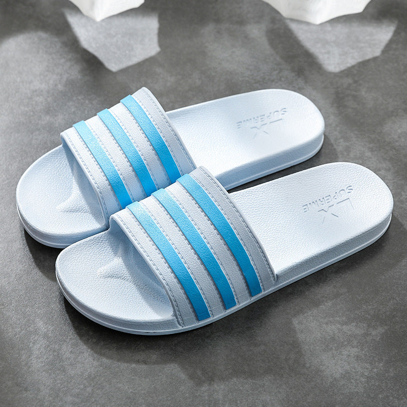 White Stripes Slippers For Women And Men Bathroom Slippers Home Shoes - WAlMYe #