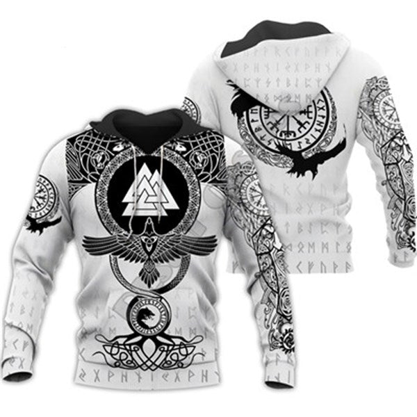 Tattoo Fashion Sportswear Casual Colorful 3D Printing Zipper Hoodie