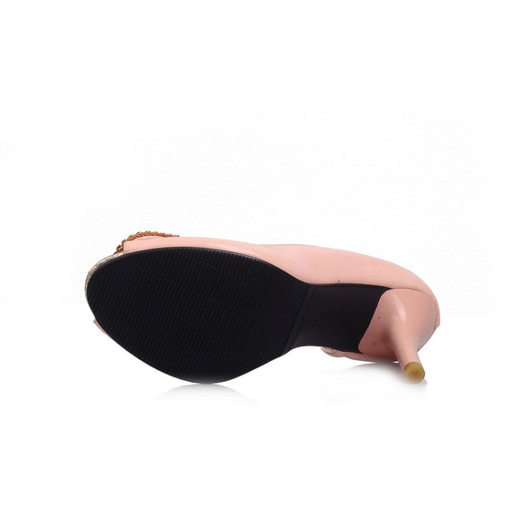 Beaded high heel sandals women stiletto fish mouth - WAlMYe #