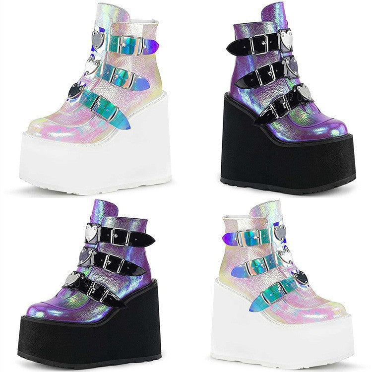 Women's casual shoes with high buckle - WAlMYe #