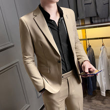 Load image into Gallery viewer, Two-Piece All-Match Solid Color British Style Suit

