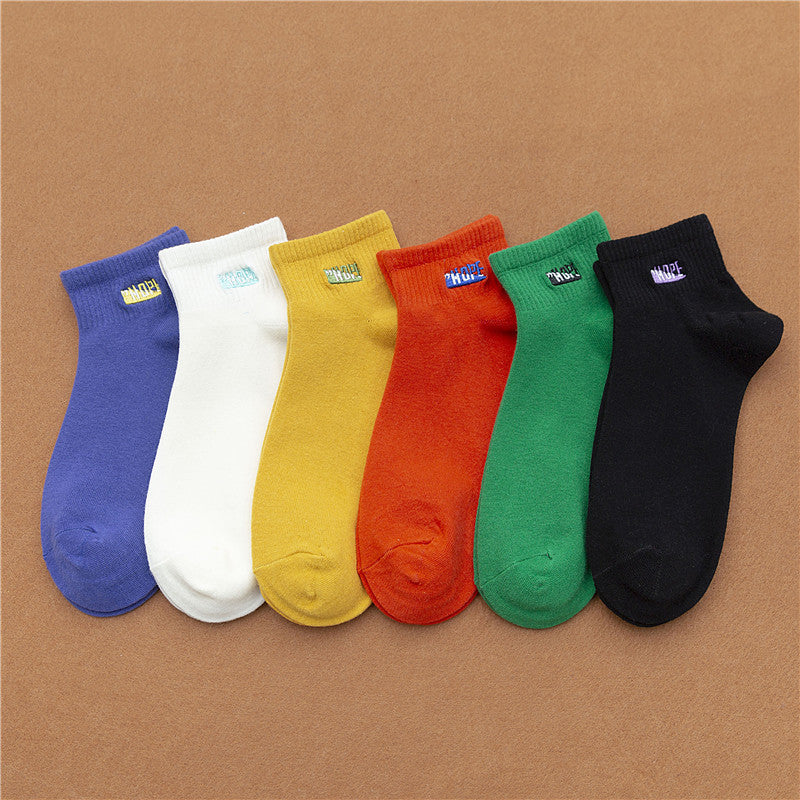 Female candy color boat socks - WAlMYe #