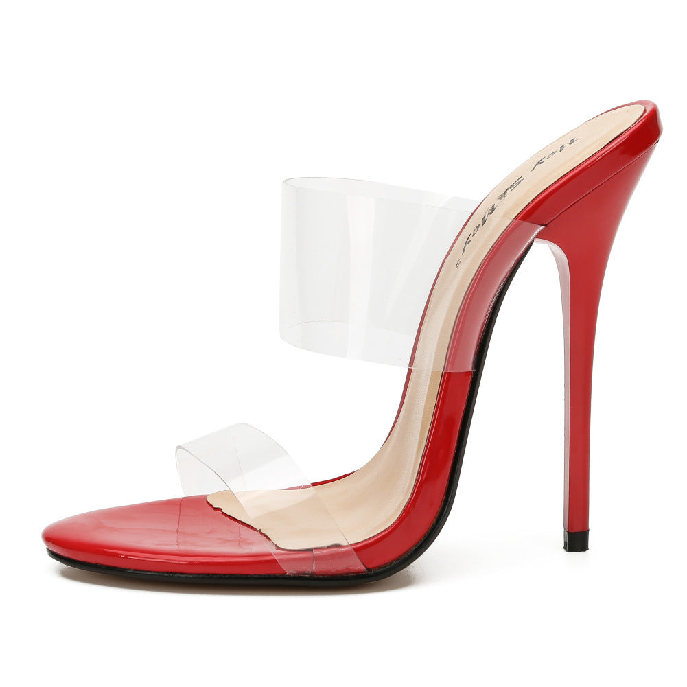 High heeled sandals with transparent ribbon - WAlMYe #