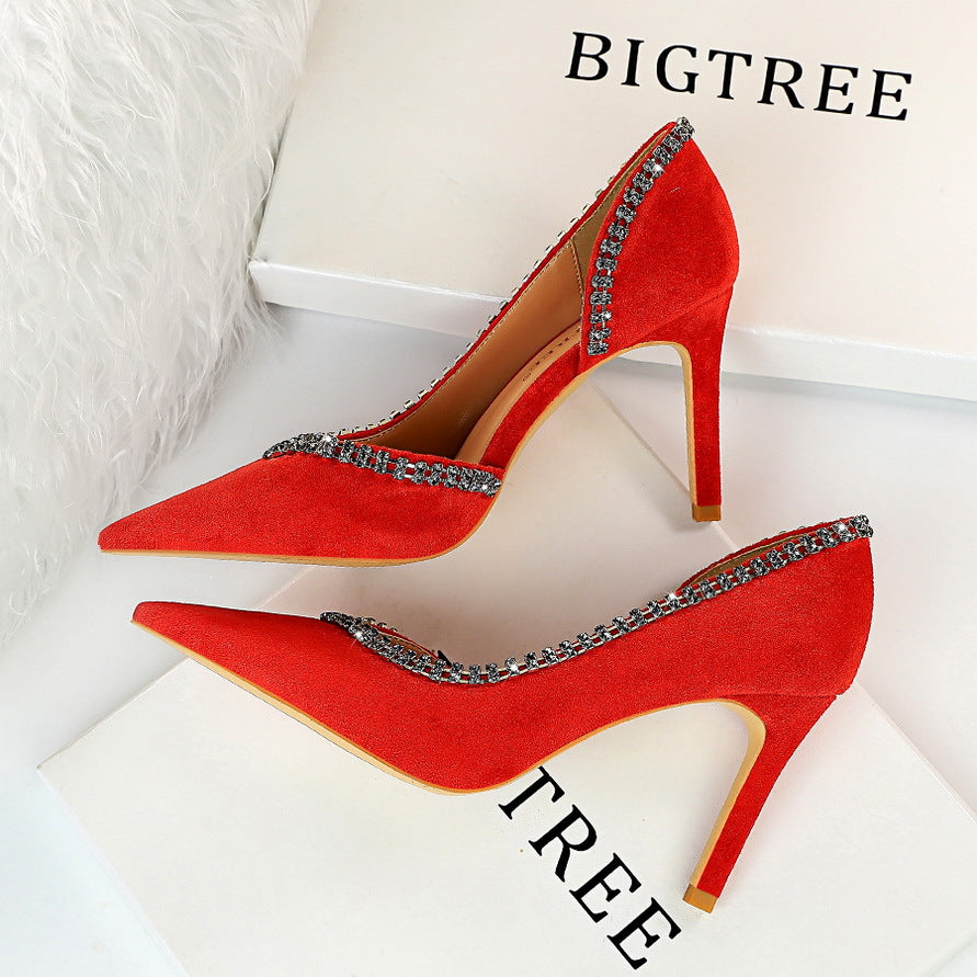 Suede hollow high heels - WAlMYe #