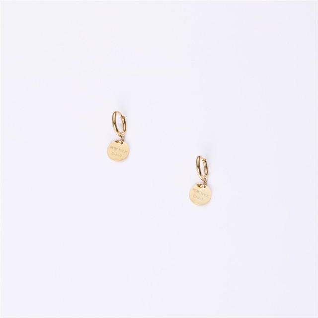 Women's metal disc earrings - WAlMYe #