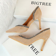 Load image into Gallery viewer, Suede hollow high heels
