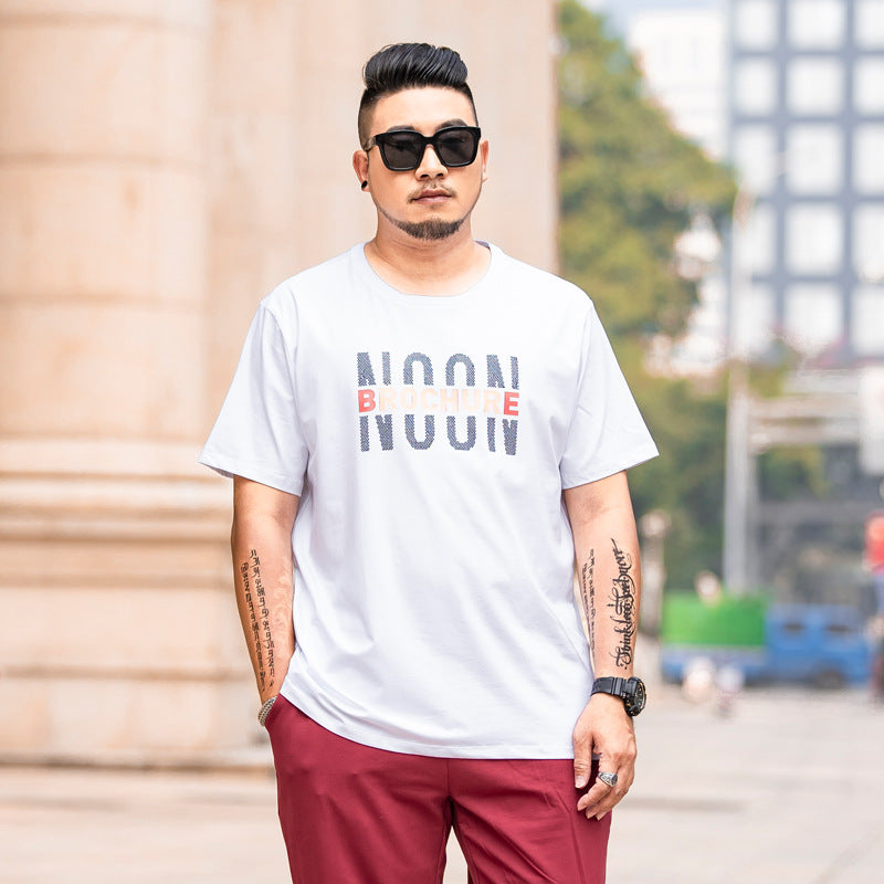 Fashion Plus Fattening Men's Fat Short Sleeve T-shirt - WAlMYe #