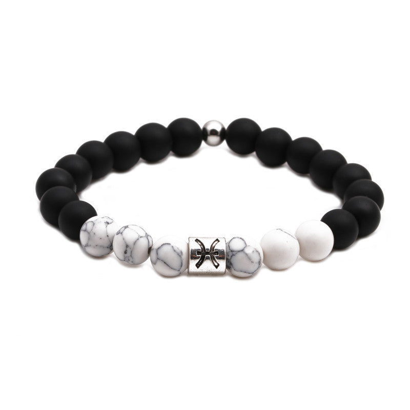 Twelve constellation black frosted bracelet - WAlMYe #