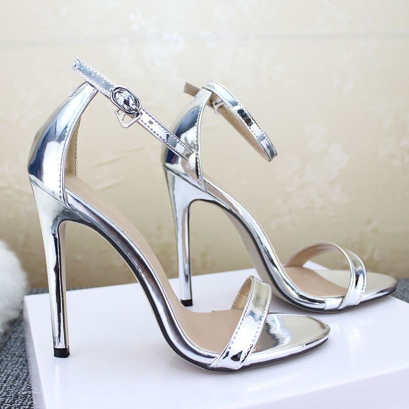 High Heels Gold And Silver Wedding Shoes Plus Size - WAlMYe #