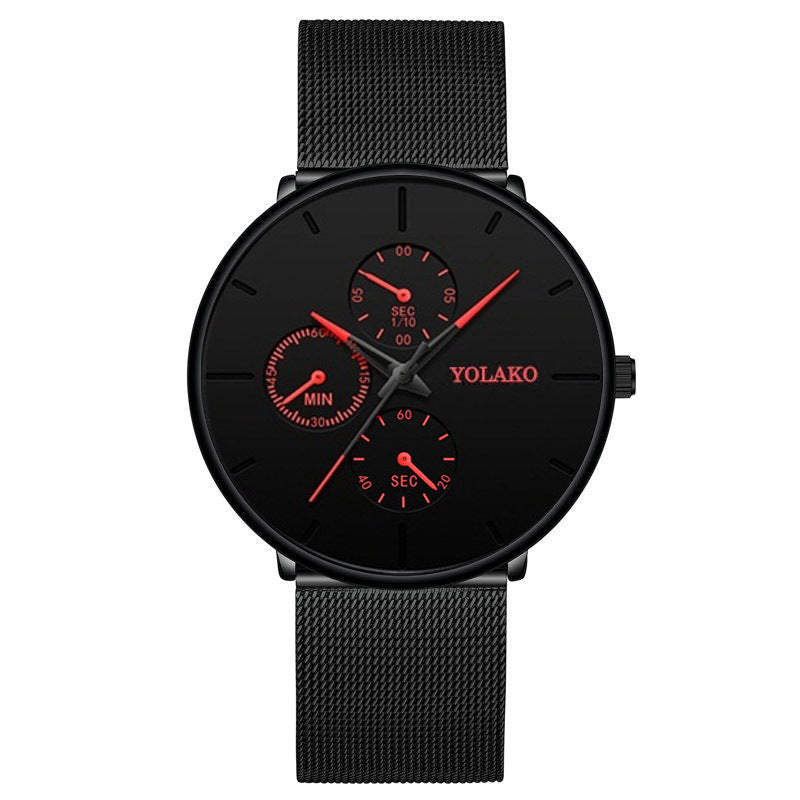Fashionable ultra-thin mesh belt men's watch - WAlMYe #