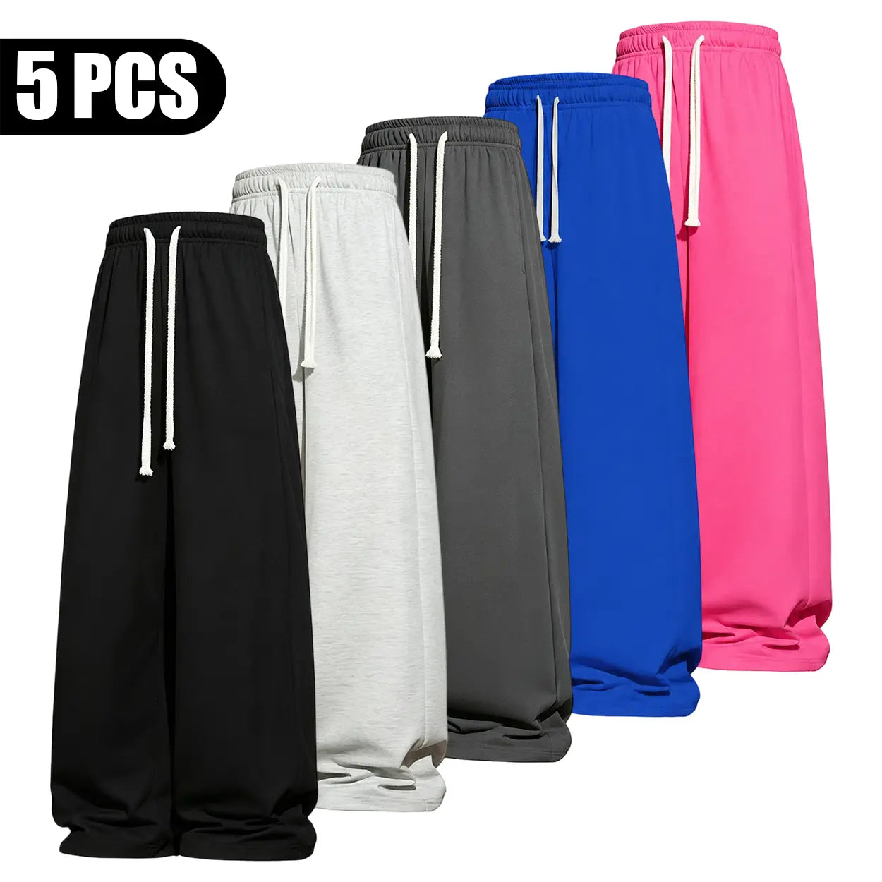 Men’S All-Season Baggy Wide-Leg Athletic Pants - Sports Clothing with Deep Pockets, Soft Breathable Fabric, Machine Washable Mens Clothing for Street Style, Khaki Pants Clothes