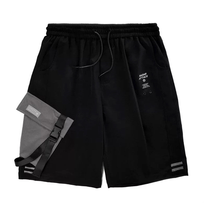 Contrast ribbon Work Shorts - WAlMYe #