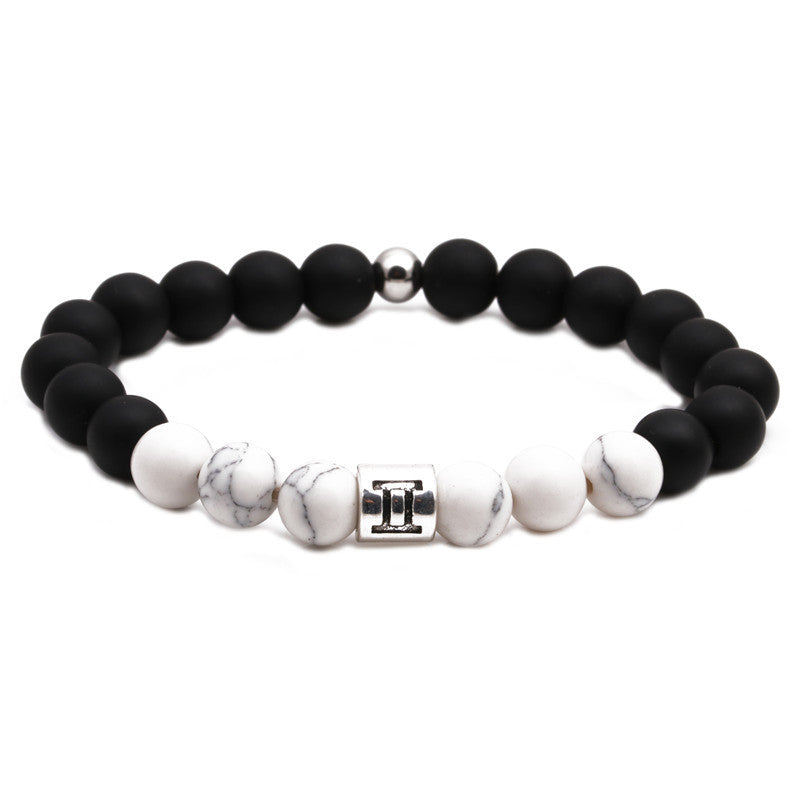 Twelve constellation black frosted bracelet - WAlMYe #