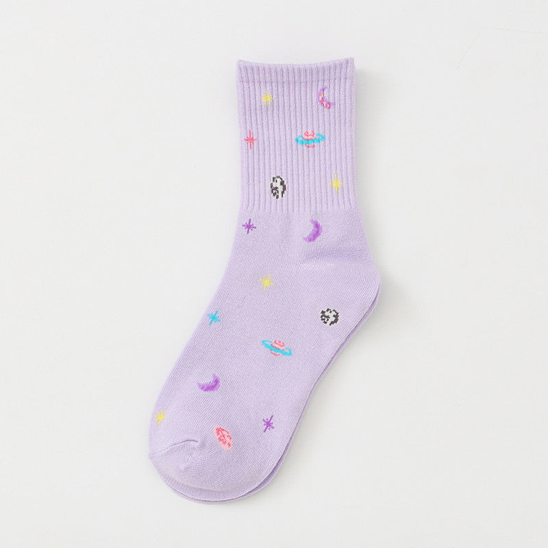 Planet Space Cartoon Women's Socks - WAlMYe #