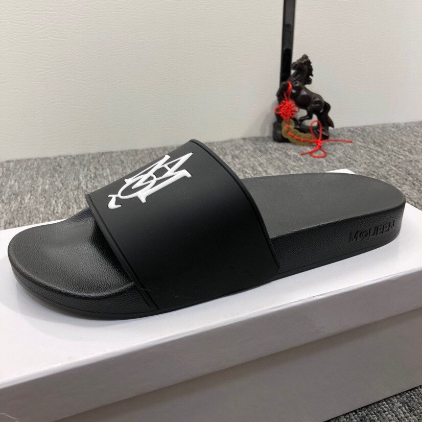 PVC Cartoon Black Cute Male Non-slip Slippers - WAlMYe #