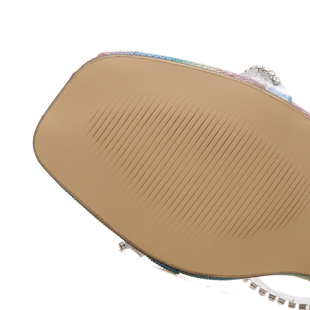 New Rhinestone Wine Glass and Rainbow Women's Shoes - WAlMYe #