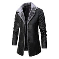 Plush Lapel Leather Winter Warm Fleece Outwear Men