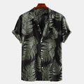 Casual Shirt Men's Floral Cardigan Short-Sleeved Fashion Urban Close-Up Collar - WAlMYe #