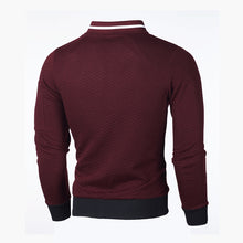 Load image into Gallery viewer, Men&#39;s Plaid Solid Color Sardigan Zipper Stand Collar Sweater
