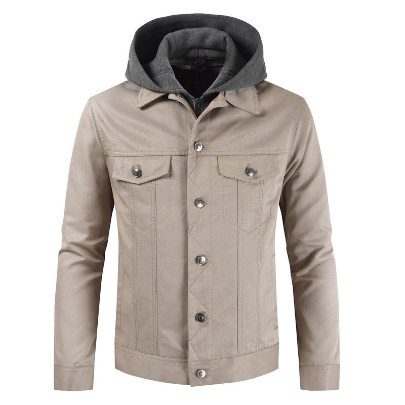 Single-breasted Casual Youth Jacket With Detachable Collar