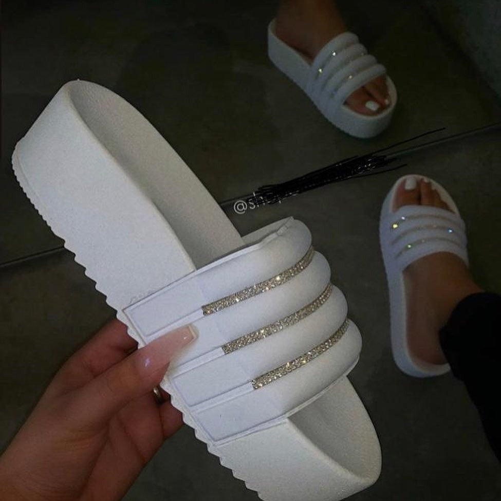 New European And American Fashion Rhinestone Sponge Cake Platform Sandals - WAlMYe #