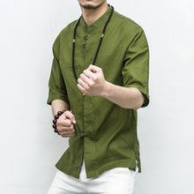 Load image into Gallery viewer, Chinese Style Disc Button Men&#39;s Cotton And Linen shirt
