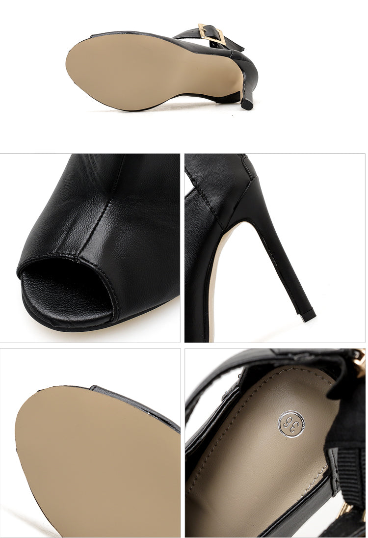 Roman Style Fish Mouth High-Top Sandals Fashion High-Heeled Sandals Women - WAlMYe #