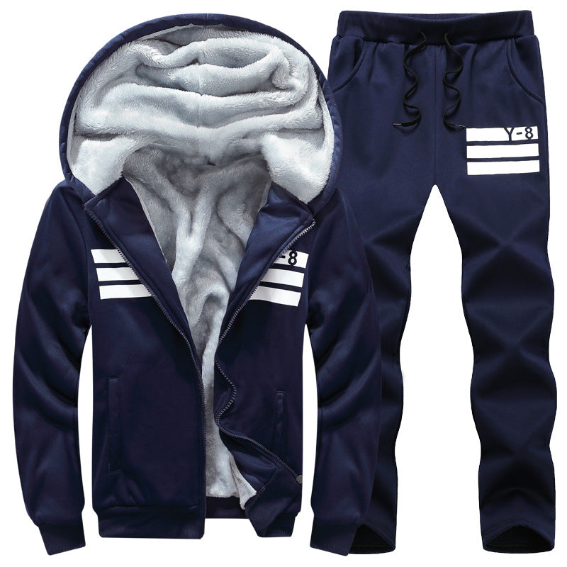 Men's Sports Suit Casual Men's Clothing Plus Velvet Padded Coat - WAlMYe #
