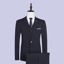 Load image into Gallery viewer, Korean Style Slim Vertical Stripe Suit Three-piece Suit
