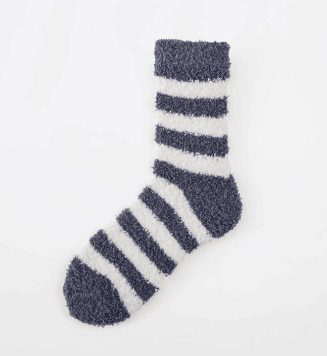 Coral Fleece Autumn And Winter Stripes In Tube Socks - WAlMYe #