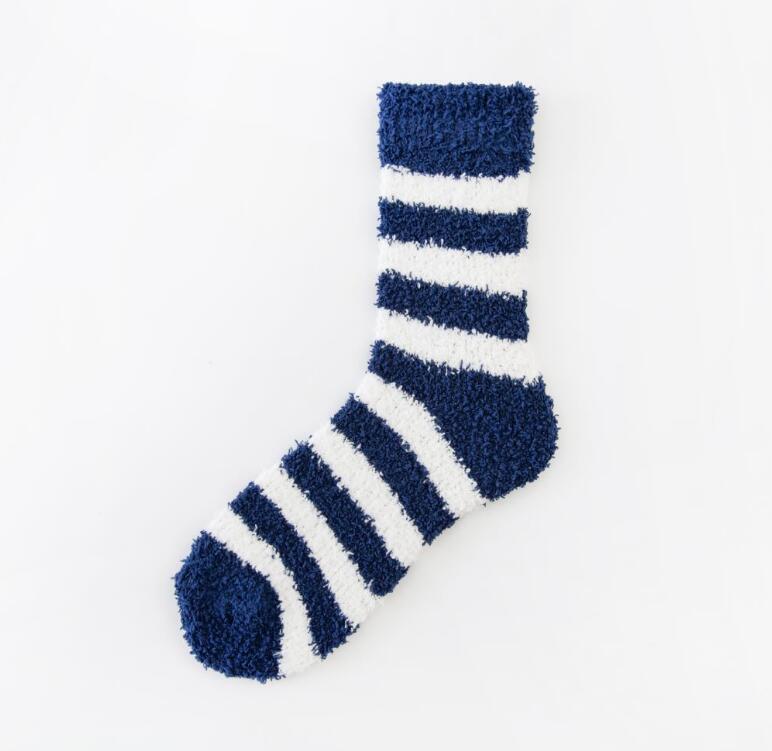Coral Fleece Autumn And Winter Stripes In Tube Socks - WAlMYe #
