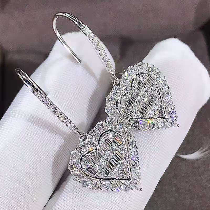 Huitan Cubic Zirconia Heat Shape Women Drop Wedding Engagement Jewelry Shine Girl Fashion Earrings - WAlMYe #