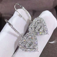 Load image into Gallery viewer, Huitan Cubic Zirconia Heat Shape Women Drop Wedding Engagement Jewelry Shine Girl Fashion Earrings
