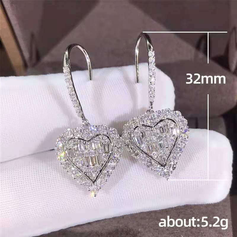 Huitan Cubic Zirconia Heat Shape Women Drop Wedding Engagement Jewelry Shine Girl Fashion Earrings - WAlMYe #