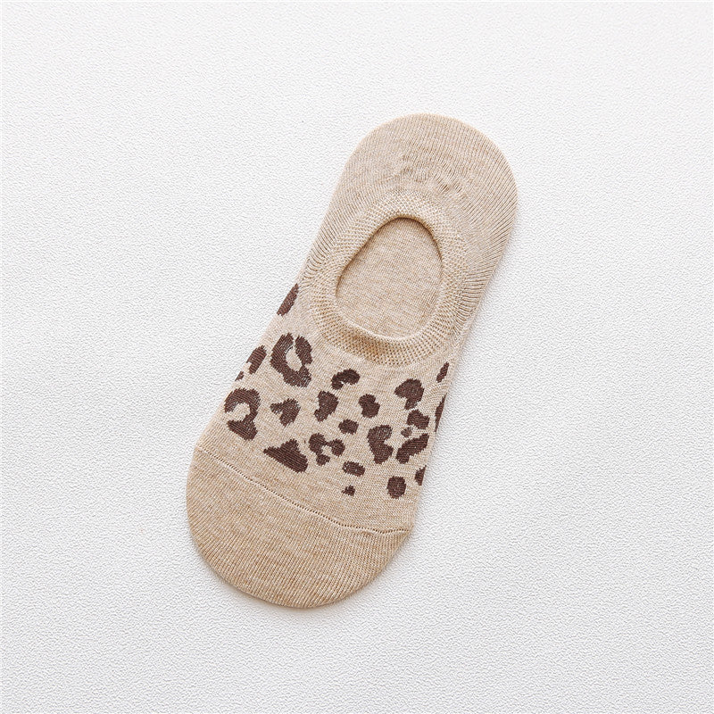 Spring And Summer Silicone Non-Slip Leopard Print Invisible Socks - WAlMYe #