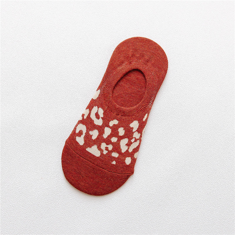Spring And Summer Silicone Non-Slip Leopard Print Invisible Socks - WAlMYe #
