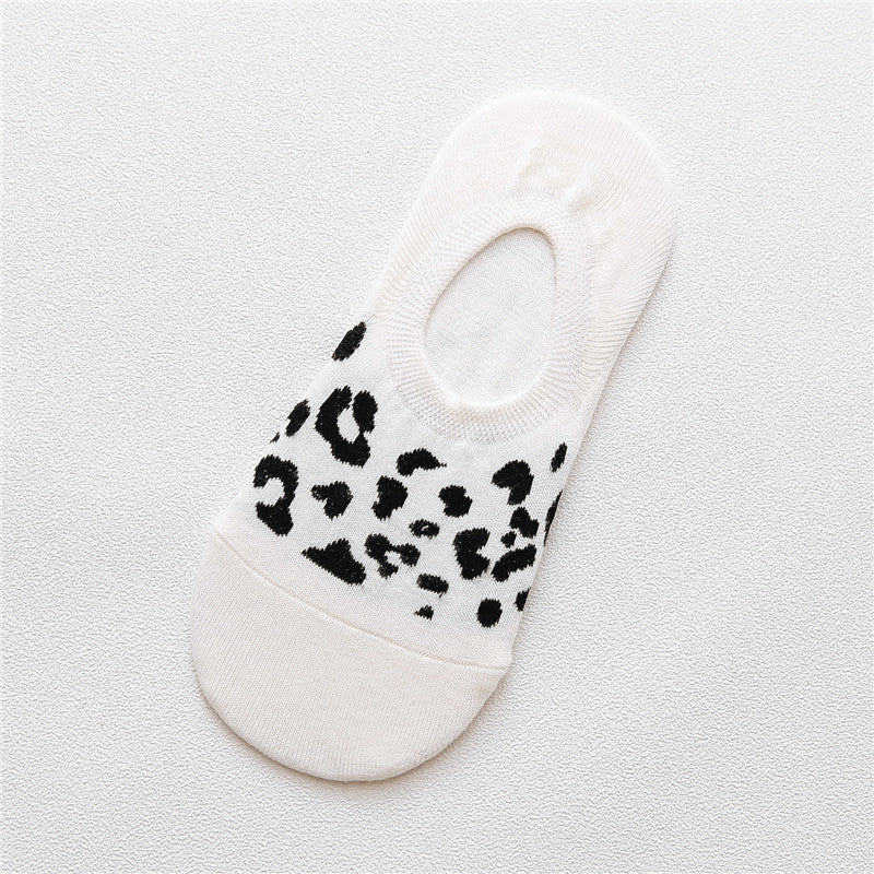 Spring And Summer Silicone Non-Slip Leopard Print Invisible Socks - WAlMYe #