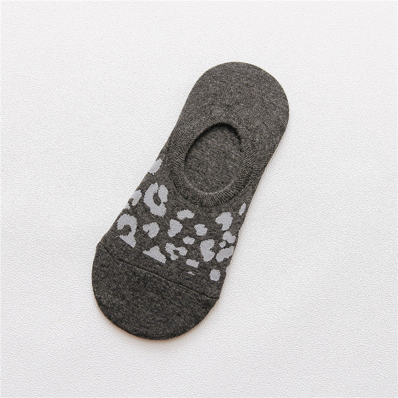Spring And Summer Silicone Non-Slip Leopard Print Invisible Socks - WAlMYe #