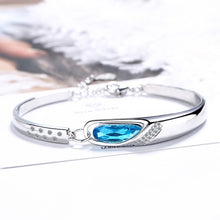 Load image into Gallery viewer, new woman fashion jewelry high quality blue crystal zircon retro simple
