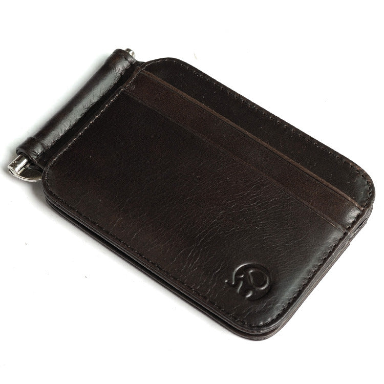 Small Round Elephant Leather Card Holder - WAlMYe #