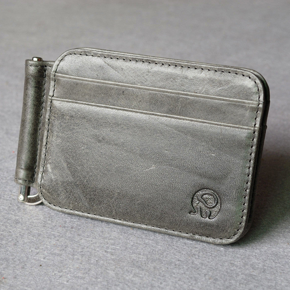 Small Round Elephant Leather Card Holder - WAlMYe #
