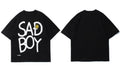 Fun Letters Round Face Expression Luminous Print Short Sleeves - WAlMYe #