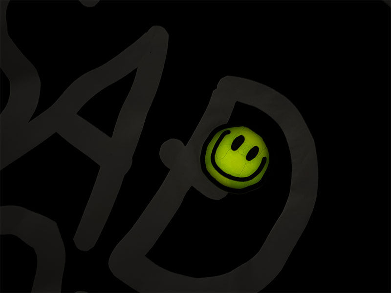 Fun Letters Round Face Expression Luminous Print Short Sleeves - WAlMYe #