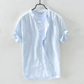 Oversized Short-Sleeved Cotton Beach Shirt - WAlMYe #