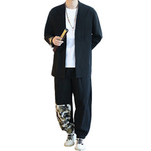 Load image into Gallery viewer, New Spring And Autumn Chinese Style Suit Mid-Length Tang Suit Men&#39;s Youth Retro 2-Piece Set One Drop Delivery
