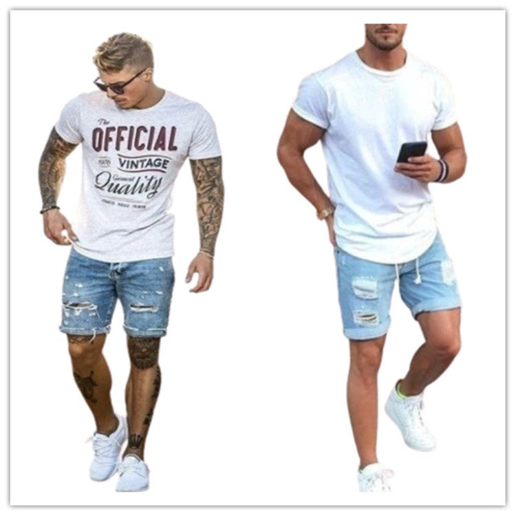 New Style Loose Ripped Jeans Men's Fashion Casual Shorts - WAlMYe #