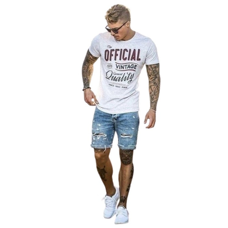 New Style Loose Ripped Jeans Men's Fashion Casual Shorts - WAlMYe #
