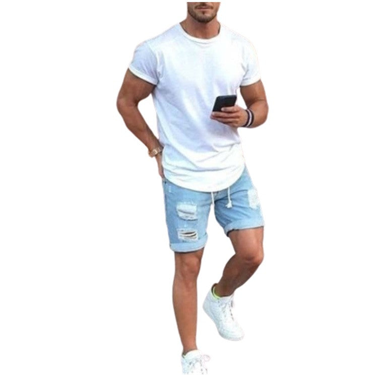 New Style Loose Ripped Jeans Men's Fashion Casual Shorts - WAlMYe #